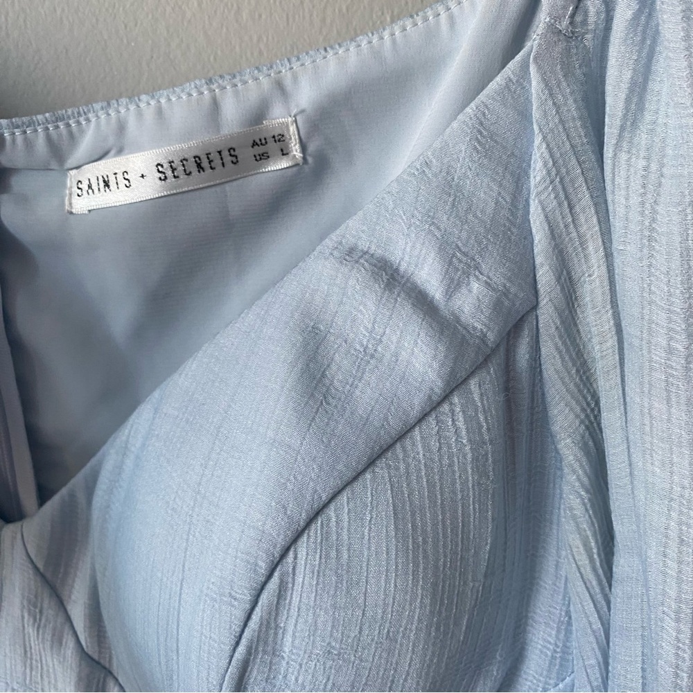 SAINTS+SECRETS MACEY DRESS STEEL BLUE